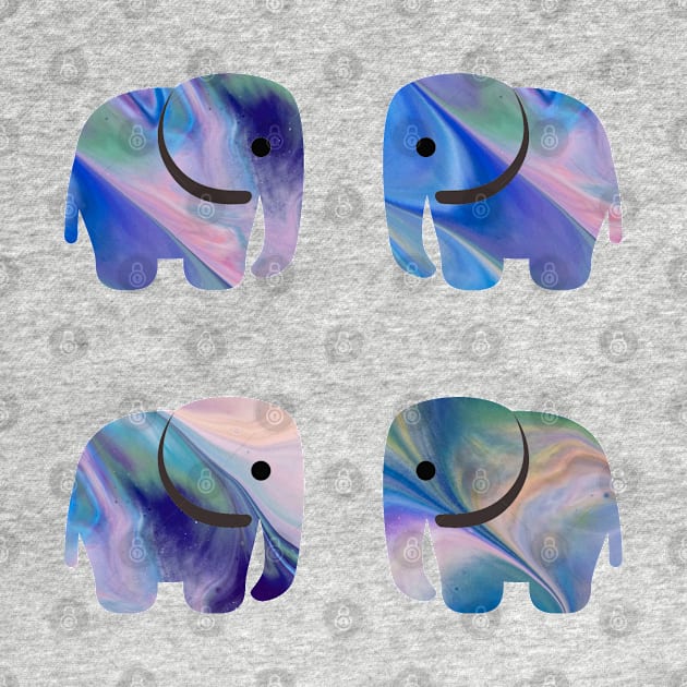 Swirly Paint Elephants Design by HalfPastStarlight